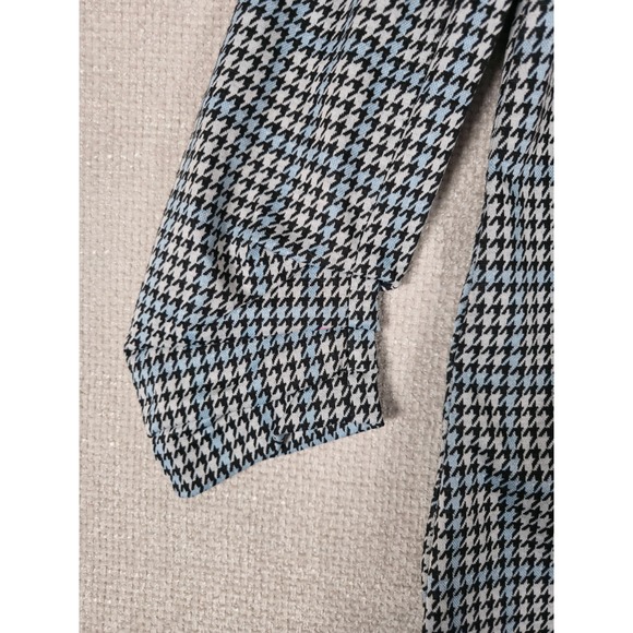 Philosophy Republic Clothing Womens Houndstooth Blazer Jacket L Black White Blue - Picture 7 of 10